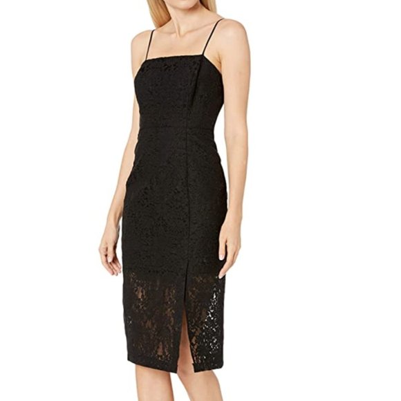 BCBGeneration Dresses & Skirts - BCBG Generation Black Lace Sheath Dress with Slit